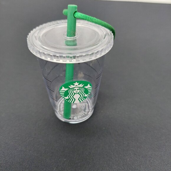 Starbucks Miniature Holiday 2014 Plastic Tumbler Green Straw Christmas Ornament - Picture 2 of 4